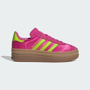 Adidas Gazelle Bold Women's Vibrant Pink and Lime Sneakers